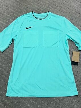 Nike Dri-Fit Men’s Size L Referee Soccer Jersey Slim Shirt Teal